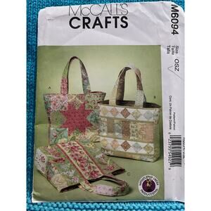 McCalls pattern 6094 quilted tote bags 13in